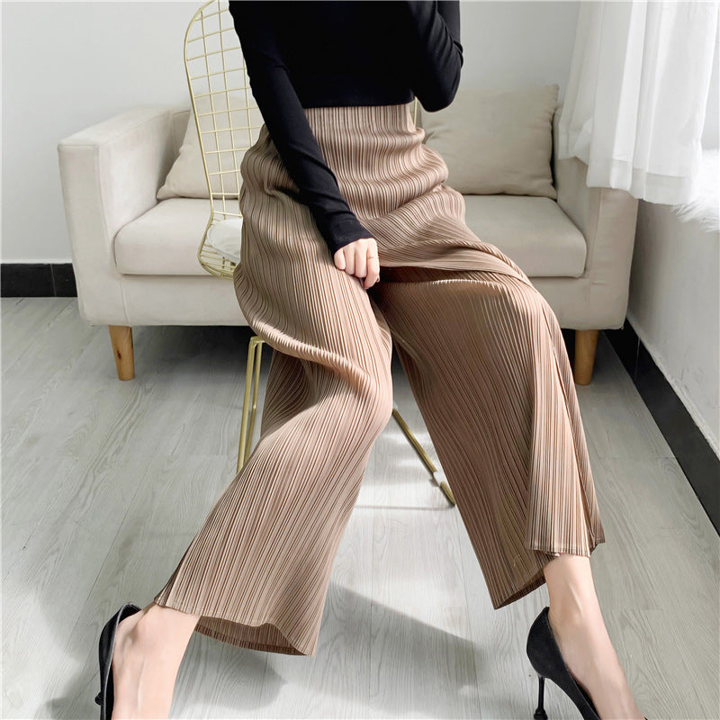 Straight Oblique Loose Slimming Casual Pleated Pants