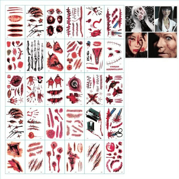 Halloween Fashion Tattoo Stick Smile Lip Sticker