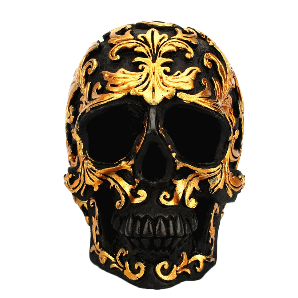 Mini Skeleton Head Resin Decoration Realistic Human Skeleton Model For Halloween Props Home Decorations Vintage Collection