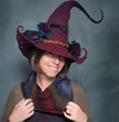 Women Modern Witch Hat Costume Pointed Wool Felt Halloween Party Hats Witch Hat Warm Autumn Winter  Cosplay Props