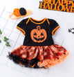 Halloween Pumpkin Short Sleeve Romper