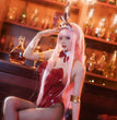 Ladies Cosplay Costume Wig Sexy Red Leather Jumpsuit Halloween Clothes