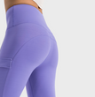 Side Pocket High Waist Yoga Pants Women's Overalls Style Personality Peach Exercise Workout Pants
