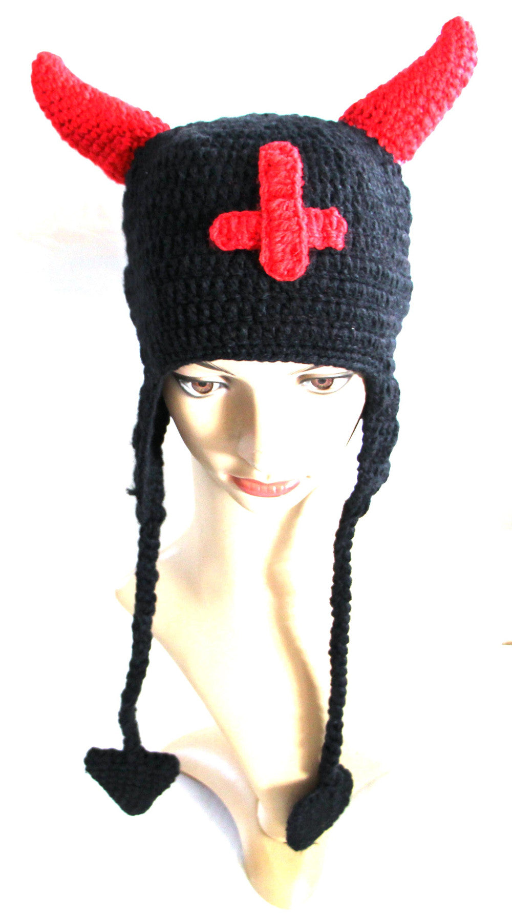 Funny Devil Horn Hat Cross Halloween