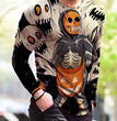 Halloween Autumn And Winter Men S Print Simple Long-Sleeved T Shirt