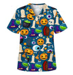 Digital Printed Halloween Short Sleeve Overalls Top