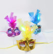 Halloween Glowing Fluff Fiber Led Feather Mask