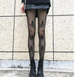 Skull Black Silk Fishnet Stockings Women's Panty Halloween Fishnet Socks