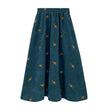 Women's Ancient Corduroy Embroidered Skirt Overknee Dress