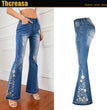 European And American Heavy Industry 3D Embroidery Women's Jeans