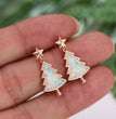 Christmas tree pentagram earrings