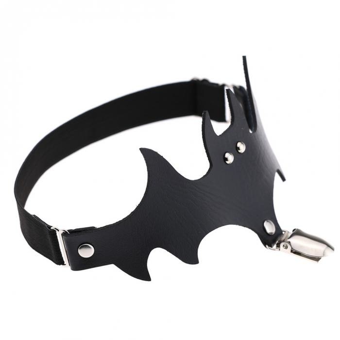 Personality exaggerated Halloween Christmas legs bat wings leather garter socks clip leg ring