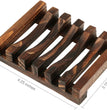 Wooden Soap Dish Soap Saver Holder Tray for Bathroom Shower Rectangular Kitchen Drainer Hand Craft for Soap,Sponges and More (1Pack)