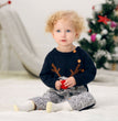 Boys and girls knitted cartoon deer romper Christmas sweater