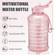 Half Gallon Water Bottle with Sleeve 64 OZ Water Bottle with Handle & Straw Leakproof Motivational Sports Gym Water Bottle with Time Marker BPA Free Water Jug with Reusable Neoprene Holder