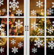 Christmas snowflake electrostatic stickers