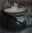 Halloween Witch Pot Smoke Machine LED Humidifier Color Changing Creepy Decor
