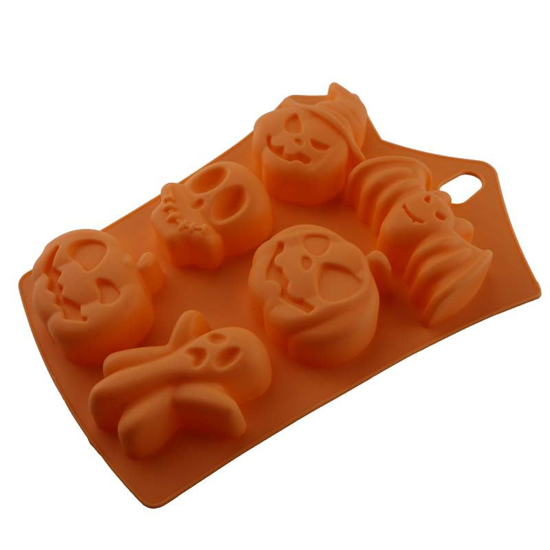 Silicone Cake Mould 6 Hole Halloween Ghost Festival Doll Pumpkin Skull
