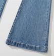 American Retro High Waist Irregular Denim Bootleg Pants Women