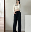 High Waist Drooping Drawstring Mop Slightly Spicy Sweatpants Sports Pants Female Loose Wide-leg Pants For Women