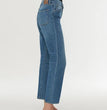 European And American High Waist Stretch Twisted Straight Cropped Jeans