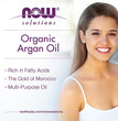 Solutions, Organic Argan Oil, Certified Organic and 100% Pure, "Gold of Morocco" Multi-Purpose Oil, 2-Ounce