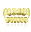 Gold-plated teeth hip-hop braces Glossy gold braces singer hipsters braces Halloween