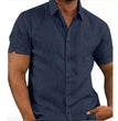 Men Short Sleeve Summer Solid Shirts Casual Loose Tops Tee