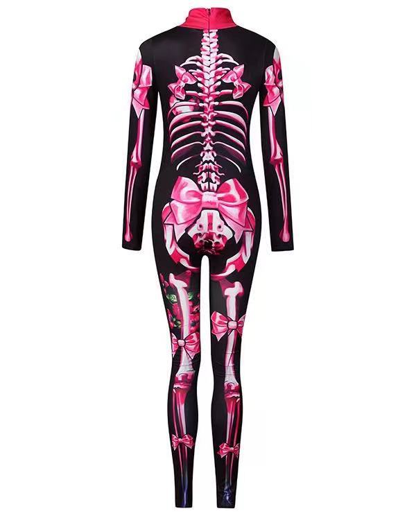 Halloween Skull Skeleton Print Jumpsuit
