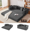 79" Oversized Boneless Couch with 4 Pillows,5 in 1 Convertible Sleeper Futon Sofa Bed with Deep Seat,Corduroy Foldable Modular Floor Pull Out Couch for Living Room,No Assemble