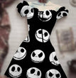 Halloween Skull 3D Digital Print Drawstring Dress