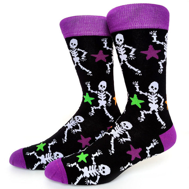 NEW Halloween Socks Pumpkin Bat Human Skeleton