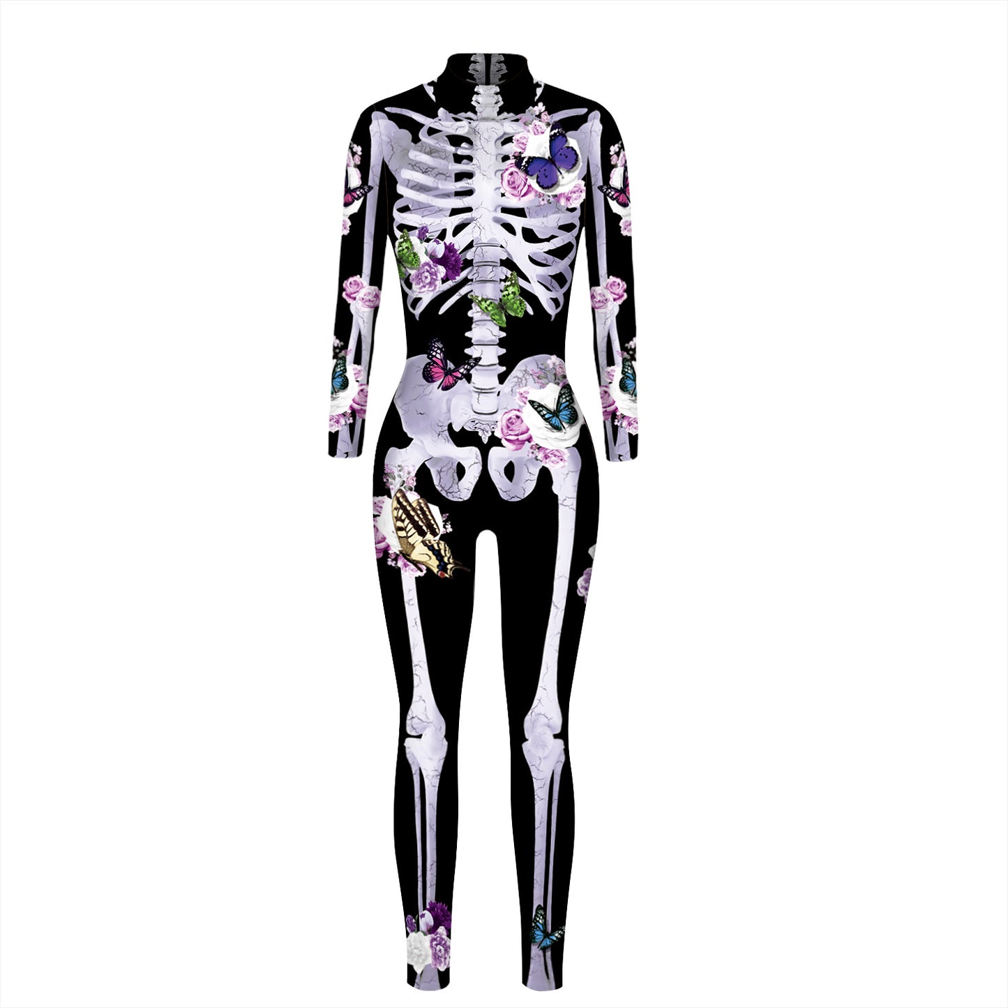Halloween 3D Skeleton Digital Print Women's Romper