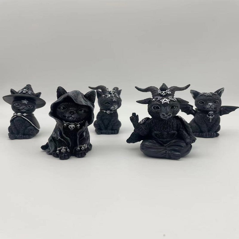 Halloween Magic Cat Resin Crafts Ornaments