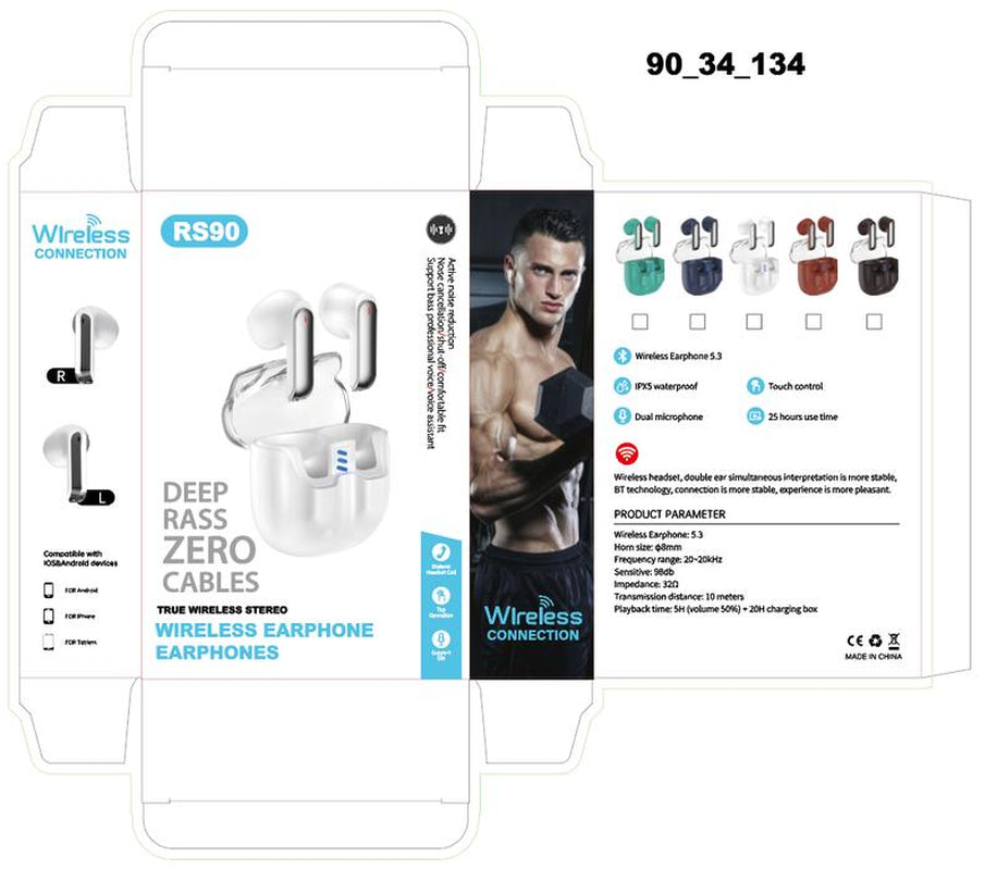 KRUNCHE Bluetooth Headphones Wireless Earbuds with Wireless Charging Wireless Headphones for Smart Phone Laptop Computer Sports