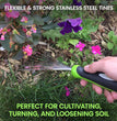 Garden Guru Stainless Steel Hand Rake Soil Tiller with Ergonomic Handle, Great for Gardening, Cultivating, Loosening Soil & Spreading Mulch, Raking Flower Beds