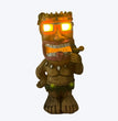 Drum Tiki Solar Light For Home And Outdoor Decor, Drum Tiki Solar Powered Flickering LED Garden Light Backyard Bongo Tiki Halloween Decoration