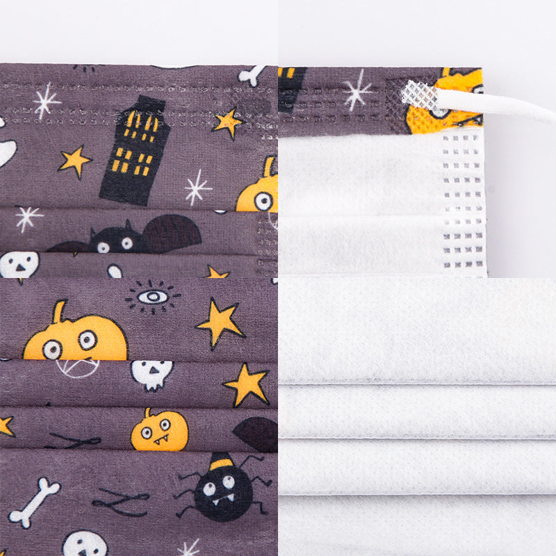 Halloween Print With 3-layer Meltblown Disposable Mask