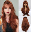 Halloween Christmas Color Style Air Bangs Long Curly Purple Wig Headgear