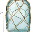 Rustic Glass Bottle Vase Decorative Blue Flower Vase with Creative Rope Net (Small)