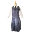 Cos Costume Halloween Wednesday Adams Black Dress