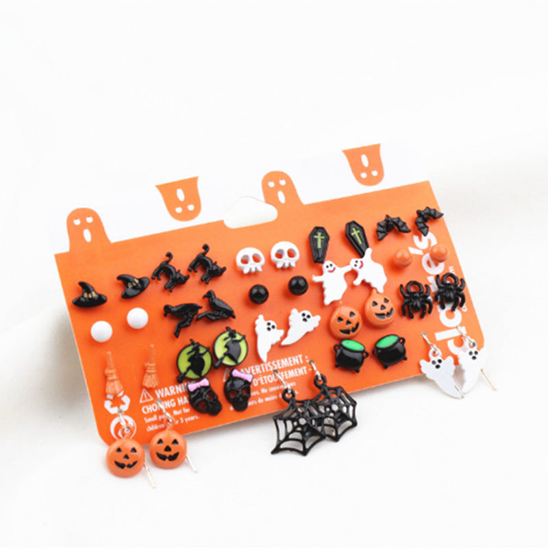 Contrasting Color Trend Fashion Earrings Simple And Funny Halloween