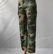 High Waisted Straight Tube Multicolor Camouflage Overalls