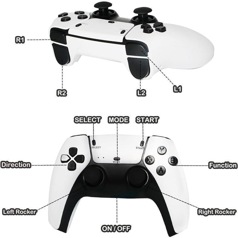 Mass Games Retro Game Console with 20000+ Built-In Games 19 Emulators 2 Wireless Controllers 4K Output & 64GB SD Card Perfect for Kids & Adults - Portable Gaming System Tiktokshopholidayhaul