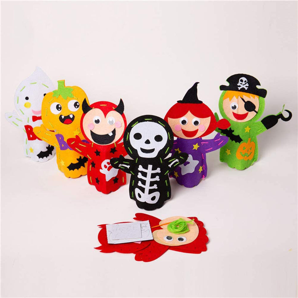 Halloween Diy Ghost Hand Puppet Pumpkin Witch Toy Handmade Material Package