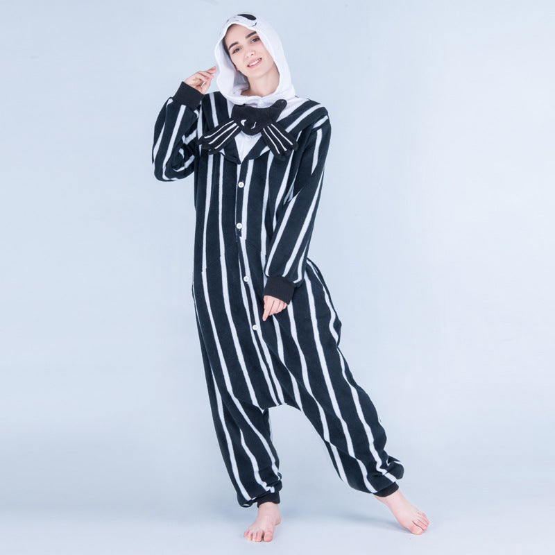 Halloween Skull Print Cartoon One-piece Pajamas