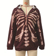 Fashion Halloween Skull Print Long Sleeve Hoodie