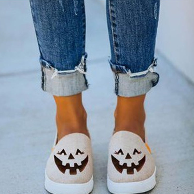 Halloween Bat Canvas Flat Shoes