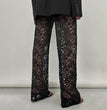 New All-match Lace High Waist Long Stitching Straight-leg Pants