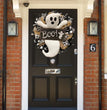 Halloween Wreath BOO Farmhouse-Ghost Wreath Outdoor Front Door Indoor Wall Decor Honeycomb Ghost Smiley Balloon For Halloween